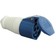 LINE SOCKET, 16A, 3 POLE BLUE